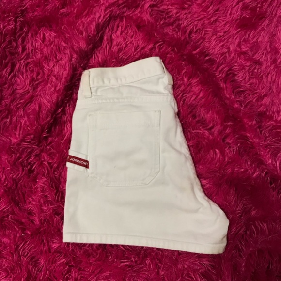 High Waisted Button Up White Vintage Jean Shorts - Picture 2 of 8